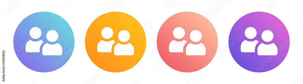 Aufkleber set of round user contacts icon.