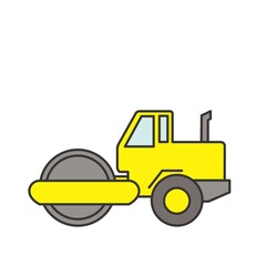 現場作業員と作業車のイラスト