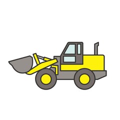 現場作業員と作業車のイラスト