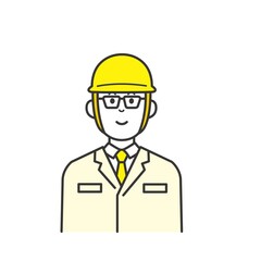 現場作業員と作業車のイラスト