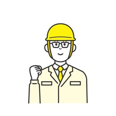 現場作業員と作業車のイラスト