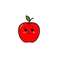 Apple fruit characters with cute facial expressions