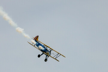 biplane in the sky