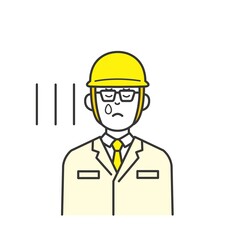 現場作業員と作業車のイラスト