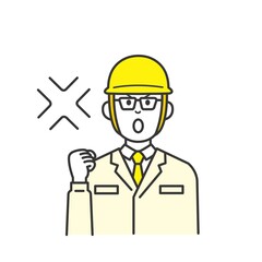 現場作業員と作業車のイラスト