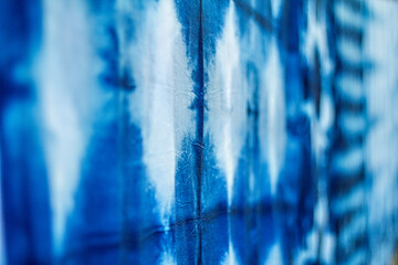 Background textile indigo color fabric.