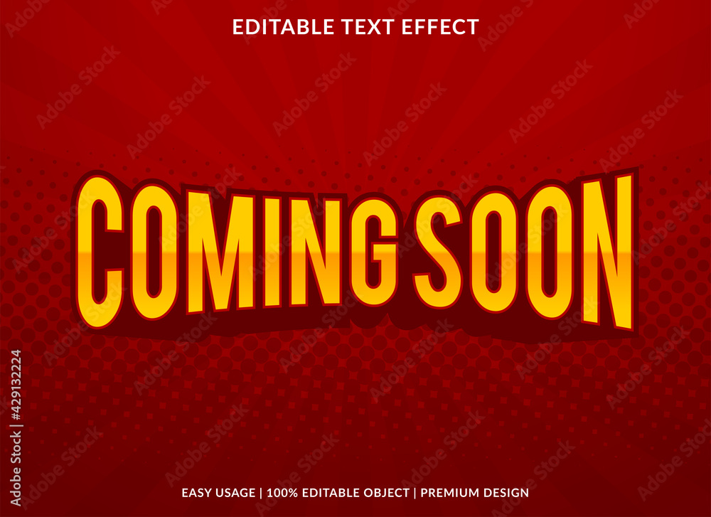Poster coming soon text effect template design with abstract style use for business brand and logo