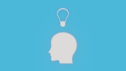 Idea and solution concept. Illustration with blue and white colours