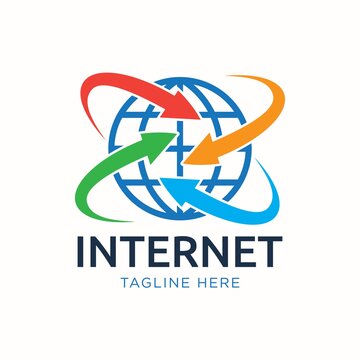 Globe internet logo design template
