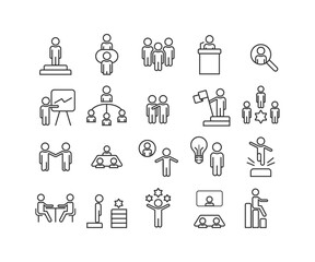 Simple icon for business, finance, someone achieving success, presentations, team work, and office work