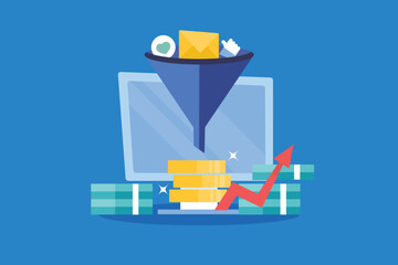 Conversion optimization - digital marketing and online advertising strategy helping sales funnel increase conversion rate, making more money concept.