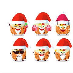 Santa Claus emoticons with uramaki sushi cartoon character