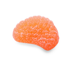 Tasty jelly candy on white background