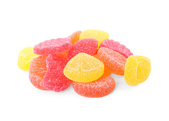 Jelly candies on white background