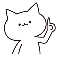 加工ok　ねこ素材No.7 指差し