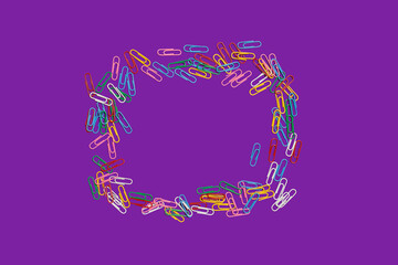 colorful paper clips in a frame shape