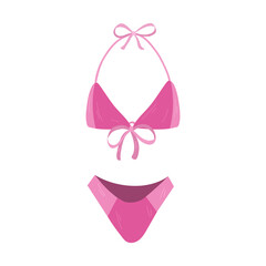 Pink woman swimsuit Vector hand drawn