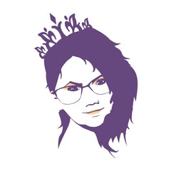 Silhouette of a female head. Beauty and fashion