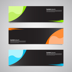 Geometric banner, geometric banner design that is easy to change, lemon green, blue, orange and black, suitable for banners, web, templates, covers, posters, etc.
