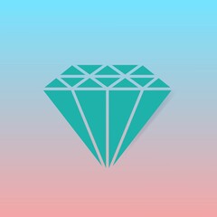 Diamond, jewelry, brilliant color icon. Gemstone symbol. Trendy flat isolated sign can be used for: illustration, outline, logo, mobile, app, emblem, design, web, dev, site, ui, gui, ux. Vector EPS 10