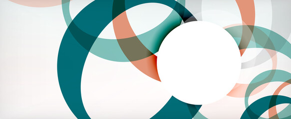 Obraz premium Ring geometric shapes, o letter repetition wallpaper. Abstract background for business or technology presentations, internet posters or web brochure covers