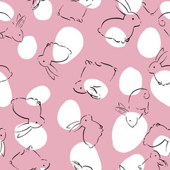Easter Egg Bunny Seamless Pattern