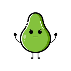 avocado character designs with cute expressions