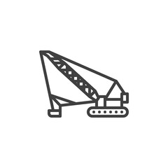 Crawler crane line icon.