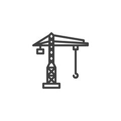 Tower crane line icon