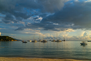 sunset in the harbor