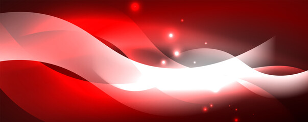 Shiny glowing neon wave, light lines abstract background. Magic energy and motion concept. Vector wallpaper template