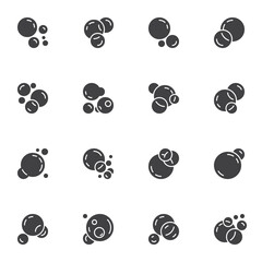Soap bubbles vector icons set