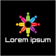 
Colorful people group team logo Royalty  Vector 