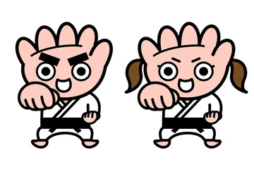 空手　カラテ　シンプル　キャラクター　イラスト素材