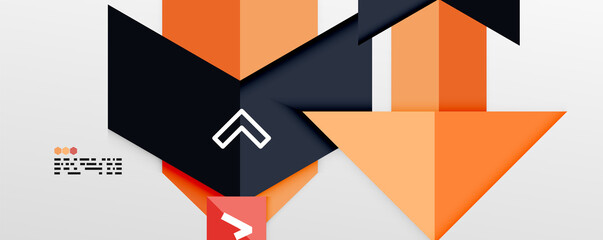 Shiny color triangles and geometric shapes vector abstract background