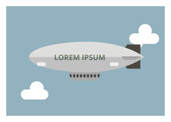 Fototapeta na wymiar Zeppelin balloon. Simple flat illustration.
