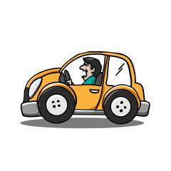 TRAFFIC JAM SITUATION YELLOW CAR ILLUSTRATION TEMPLATE