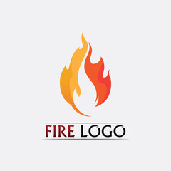 Fire flame nature logo and symbols icons template illustration