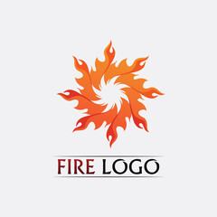 Fototapeta na wymiar Fire flame nature logo and symbols icons template illustration