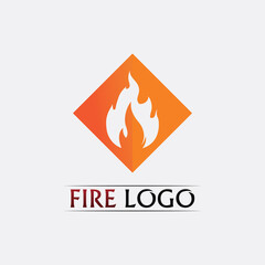 Fire flame nature logo and symbols icons template illustration