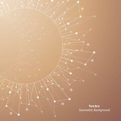 Geometric pattern with connected lines and dots.