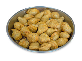 Die cut of KaRi Puff (Chicken curry puff),focus selective
