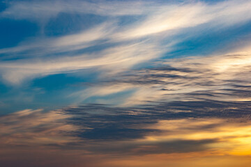 Obraz premium Heavenly abstract background. Picturesque bright, dramatic evening sky.