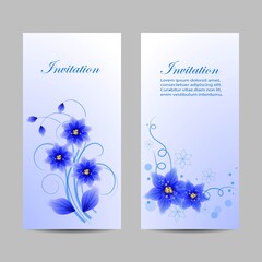Set of vertical banners with beautiful flowers - 429144039