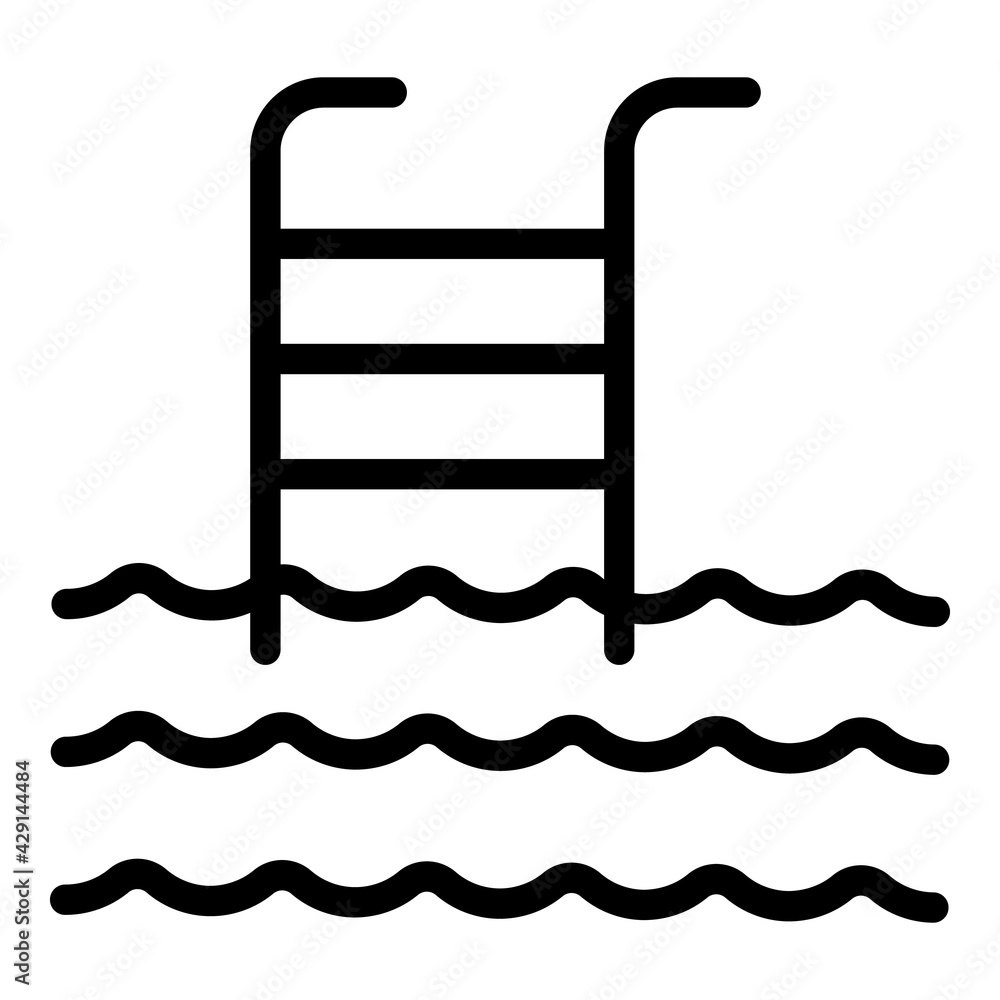 Poster swimming pool icon. outline swimming pool vector icon for web design isolated on white background