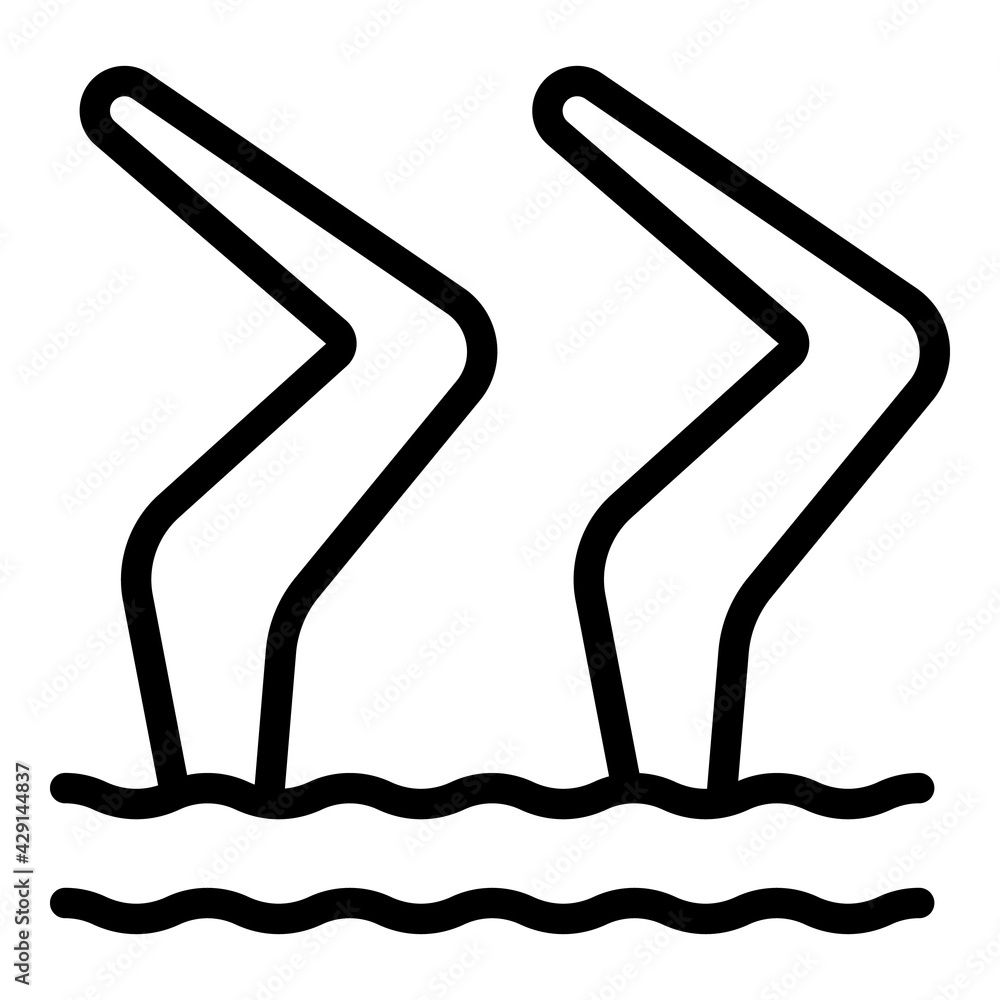 Poster synchronized swimming group icon. outline synchronized swimming group vector icon for web design iso