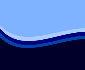 blue background and gradient blue curves, sea waves