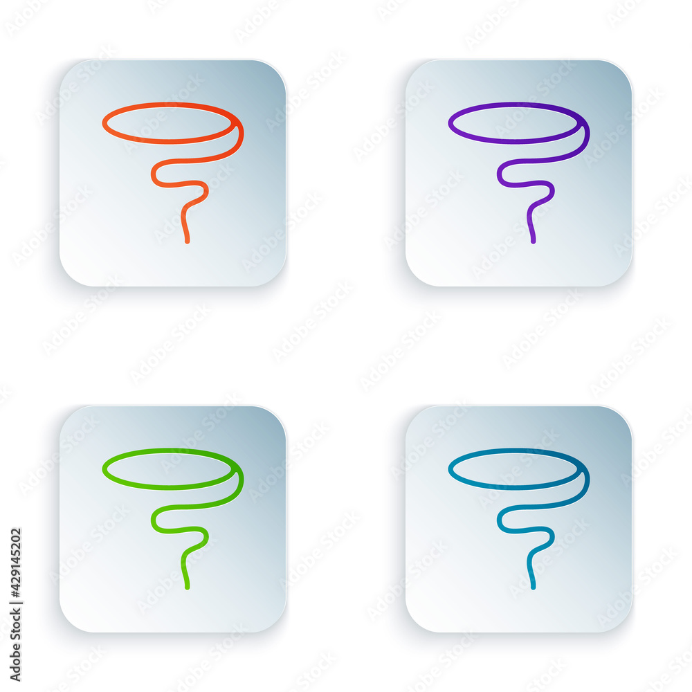 Poster color lasso icon isolated on white background. set colorful icons in square buttons. vector