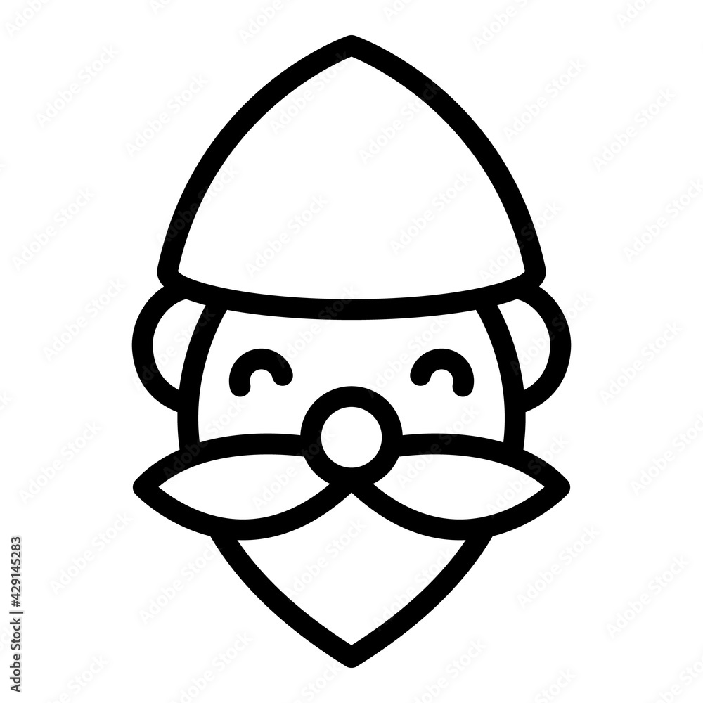 Poster statue dwarf icon. outline statue dwarf vector icon for web design isolated on white background