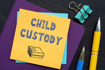  CHILD CUSTODY text in search bar. Budget analyst looking at cellphone.